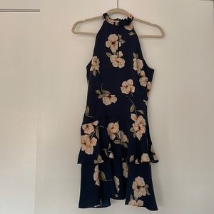 BB Dakota. Size 0. Blue dress with pink flowers.